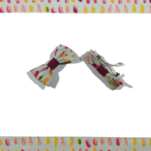 barrette fillette rouge bordeau