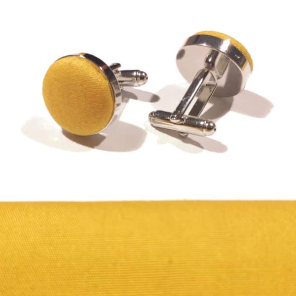 bouton de manchette jaune moutarde
