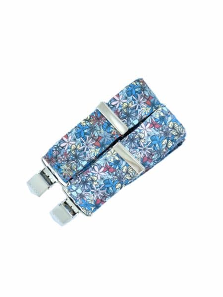 bretelles fleuri bleu rose
