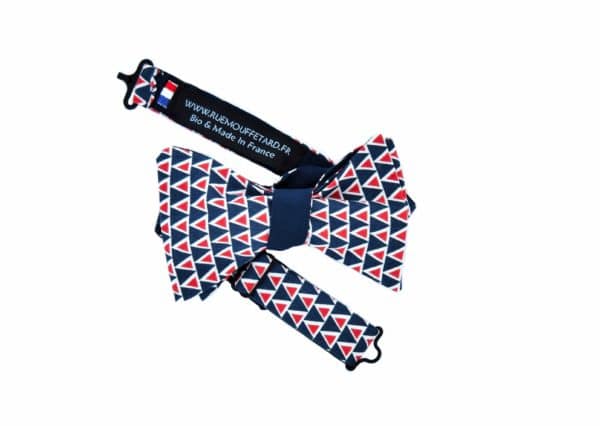 noeud papillon bleu blanc rouge