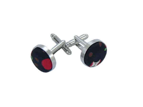 boutons de manchette noir à motifs
