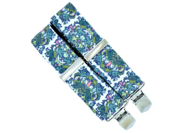 bretelles homme fleuri bleu baroque