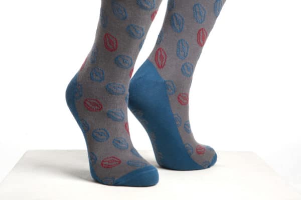 chaussette grise rugby bleu